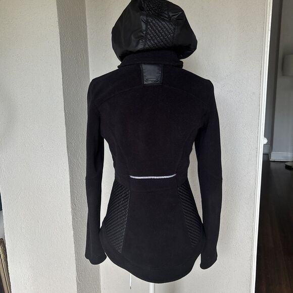 Athleta Hooded Front Double Zip Black Jacket Size XS (MSRP $159) - Picture 3 of 10